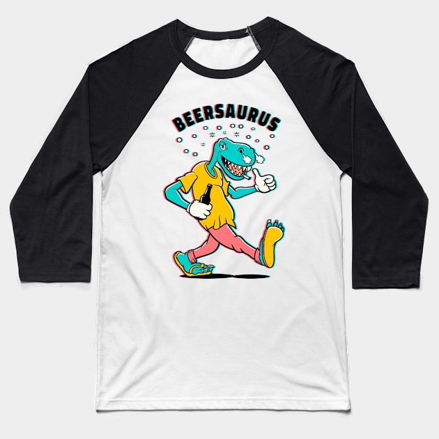 BEERSAURUS Baseball T-Shirt by Pulpo Cartoon 
